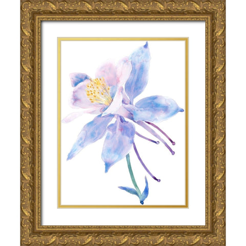 Columbine Bloom II Gold Ornate Wood Framed Art Print with Double Matting by Tim OToole