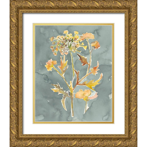 Collected Florals I Gold Ornate Wood Framed Art Print with Double Matting by Zarris, Chariklia