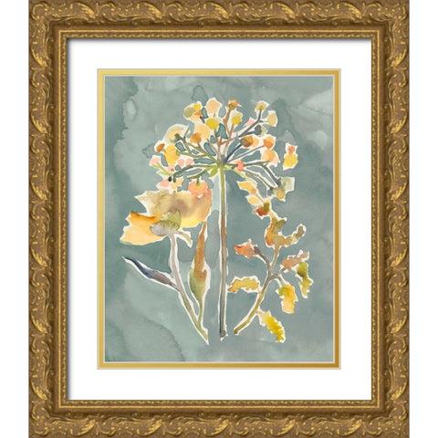 Collected Florals II Gold Ornate Wood Framed Art Print with Double Matting by Zarris, Chariklia