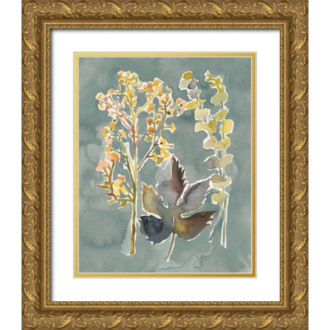 Collected Florals III Gold Ornate Wood Framed Art Print with Double Matting by Zarris, Chariklia