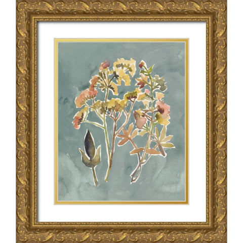 Collected Florals IV Gold Ornate Wood Framed Art Print with Double Matting by Zarris, Chariklia