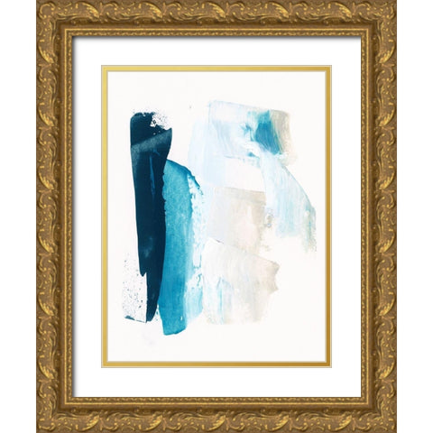 Cobalt Crush II Gold Ornate Wood Framed Art Print with Double Matting by Borges, Victoria