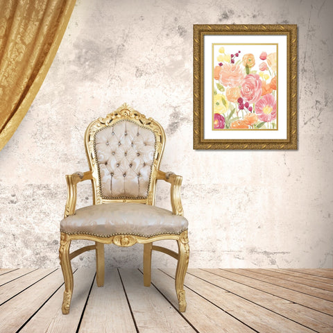 Pastel Petals II Gold Ornate Wood Framed Art Print with Double Matting by Popp, Grace