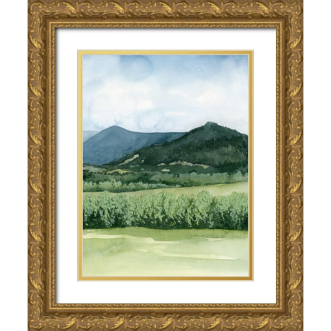 Blue Sunday II Gold Ornate Wood Framed Art Print with Double Matting by Popp, Grace