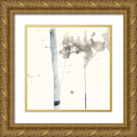 Birchline Grid I Gold Ornate Wood Framed Art Print with Double Matting by Goldberger, Jennifer