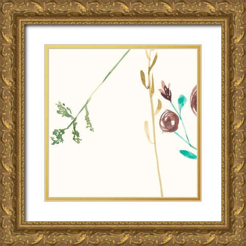 Rosey Posey IV Gold Ornate Wood Framed Art Print with Double Matting by Goldberger, Jennifer