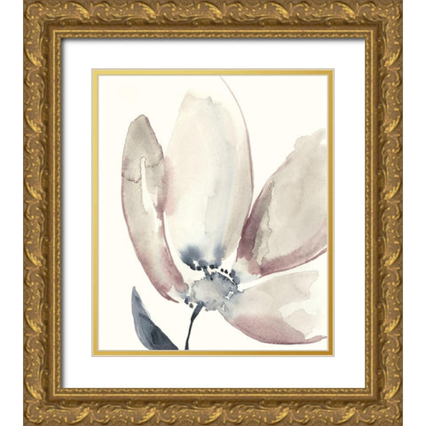 UA Fluid Petals I Gold Ornate Wood Framed Art Print with Double Matting by Goldberger, Jennifer