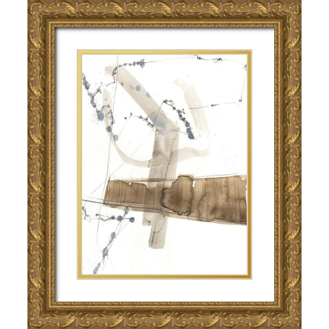 Umber Connection II Gold Ornate Wood Framed Art Print with Double Matting by Goldberger, Jennifer