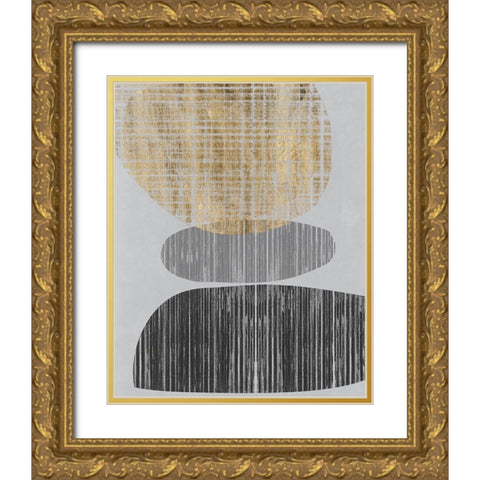 Gilded Shapes I Gold Ornate Wood Framed Art Print with Double Matting by Goldberger, Jennifer