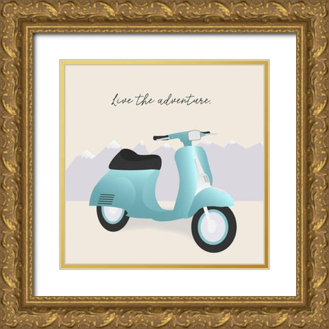 Two-Wheel Travel II Gold Ornate Wood Framed Art Print with Double Matting by Soerensen, Gurli