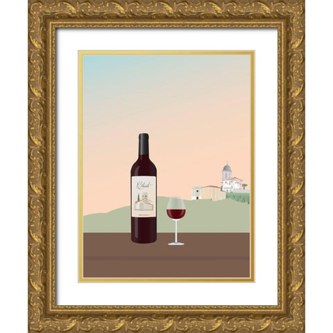 Tuscan Wine I Gold Ornate Wood Framed Art Print with Double Matting by Soerensen, Gurli