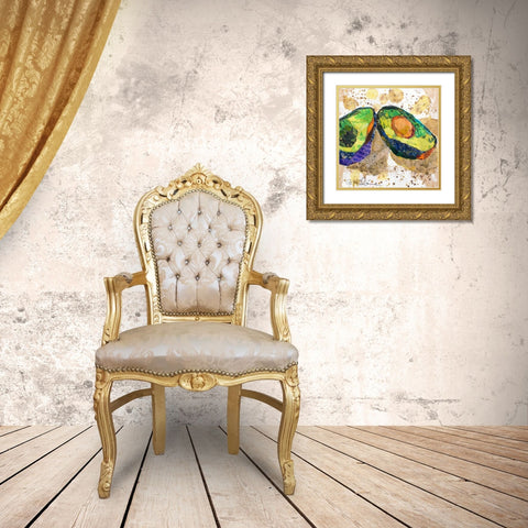Veggie Splash III Gold Ornate Wood Framed Art Print with Double Matting by St. Hilaire, Elizabeth
