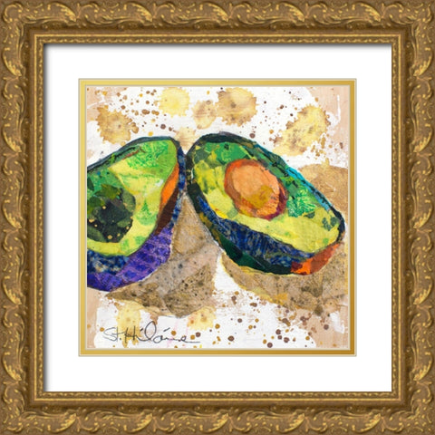 Veggie Splash III Gold Ornate Wood Framed Art Print with Double Matting by St. Hilaire, Elizabeth