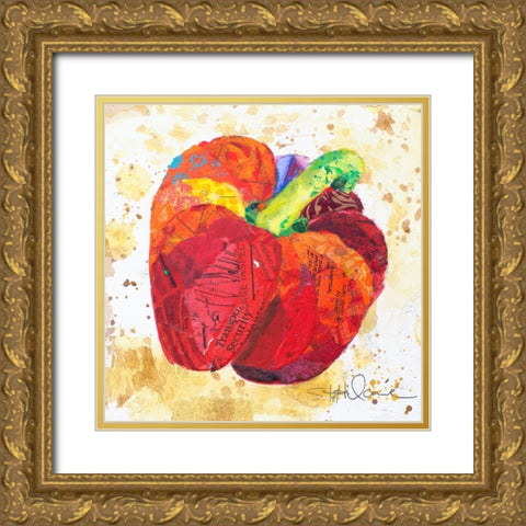 Veggie Splash IV Gold Ornate Wood Framed Art Print with Double Matting by St. Hilaire, Elizabeth