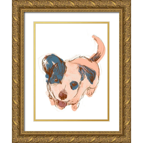 Dog Portrait--Maisie Gold Ornate Wood Framed Art Print with Double Matting by Vess, June Erica
