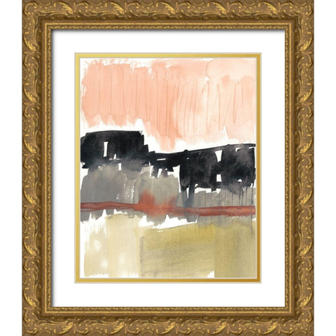 Crimson on the Horizon I Gold Ornate Wood Framed Art Print with Double Matting by Goldberger, Jennifer