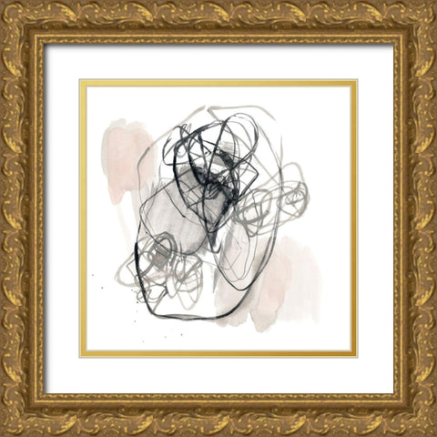 Circular Ebony I Gold Ornate Wood Framed Art Print with Double Matting by Goldberger, Jennifer