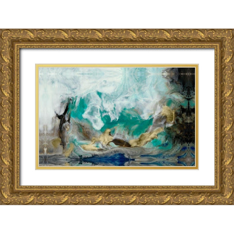 Custom Rejoice III Gold Ornate Wood Framed Art Print with Double Matting by Bramma, Lila