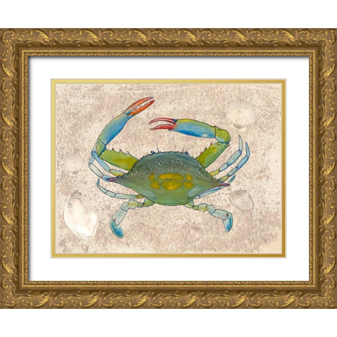 Crabulous I Gold Ornate Wood Framed Art Print with Double Matting by Ludwig, Alicia