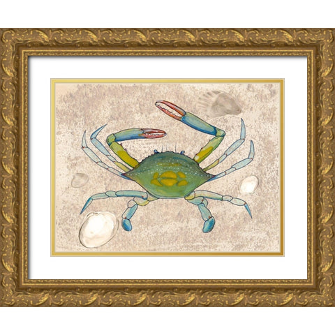 Crabulous II Gold Ornate Wood Framed Art Print with Double Matting by Ludwig, Alicia