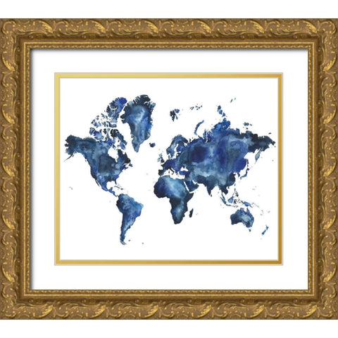 Water World I Gold Ornate Wood Framed Art Print with Double Matting by Popp, Grace