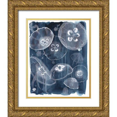 Moon Jellies II Gold Ornate Wood Framed Art Print with Double Matting by Popp, Grace
