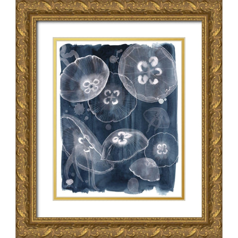 Moon Jellies II Gold Ornate Wood Framed Art Print with Double Matting by Popp, Grace