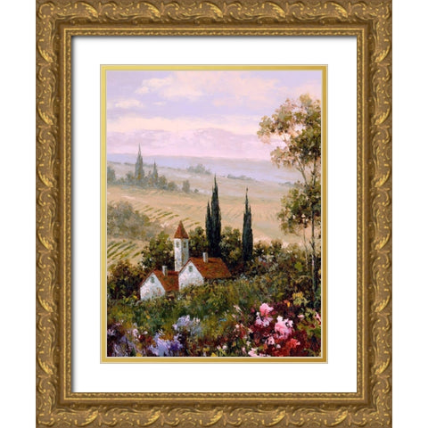 Country Comfort I Gold Ornate Wood Framed Art Print with Double Matting by Gaul, Charles