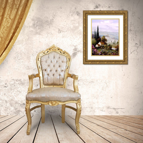 Country Comfort II Gold Ornate Wood Framed Art Print with Double Matting by Gaul, Charles