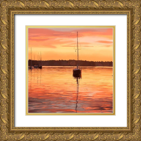 Sailing Portrait III Gold Ornate Wood Framed Art Print with Double Matting by Kalina, Emily