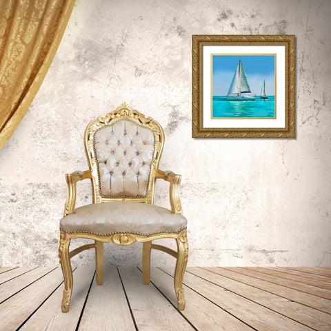 Sailing Portrait IV Gold Ornate Wood Framed Art Print with Double Matting by Kalina, Emily