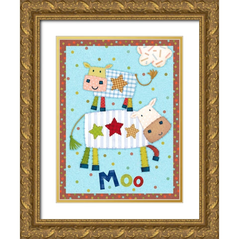 Farm Friends I Gold Ornate Wood Framed Art Print with Double Matting by Eisner, Viv