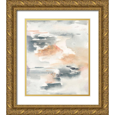 Lily Pad Impressions II Gold Ornate Wood Framed Art Print with Double Matting by Combs, Joyce