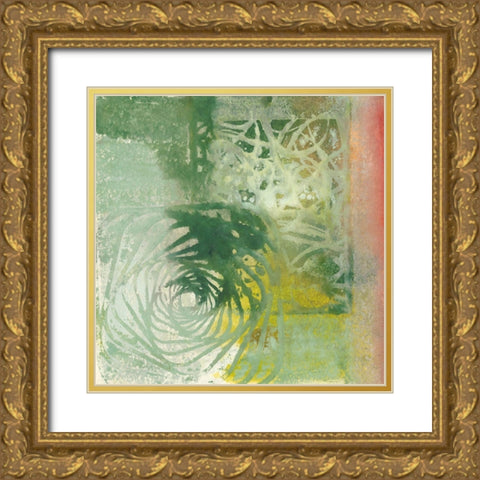 Floral Breeze II Gold Ornate Wood Framed Art Print with Double Matting by Combs, Joyce
