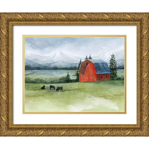 Valley Herd I Gold Ornate Wood Framed Art Print with Double Matting by Popp, Grace