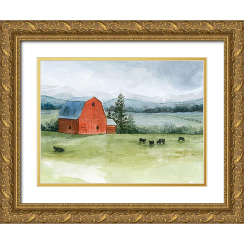 Valley Herd II Gold Ornate Wood Framed Art Print with Double Matting by Popp, Grace