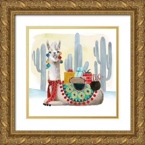 Boho Christmas I Gold Ornate Wood Framed Art Print with Double Matting by Popp, Grace