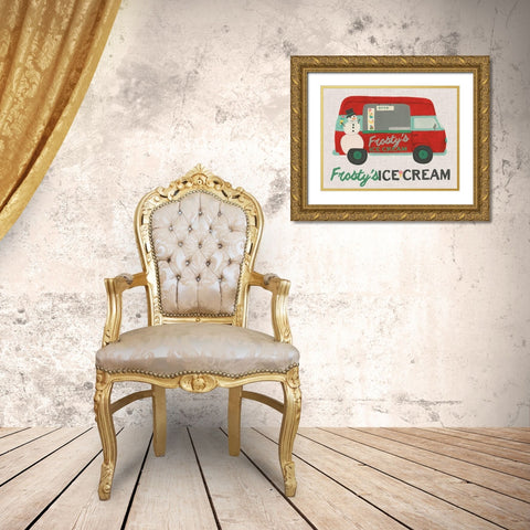 Food Truck Holidays IV Gold Ornate Wood Framed Art Print with Double Matting by Vess, June Erica