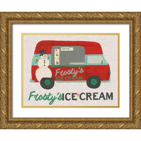 Food Truck Holidays IV Gold Ornate Wood Framed Art Print with Double Matting by Vess, June Erica