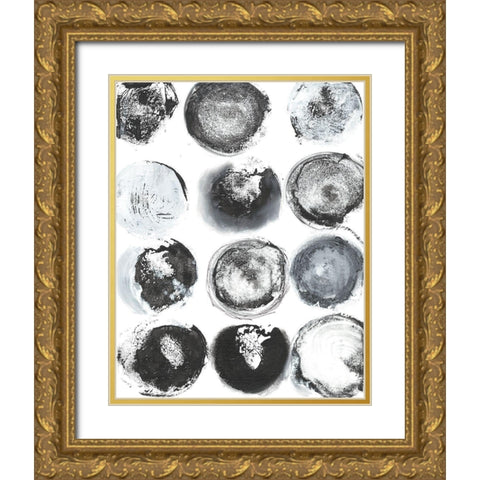 BandW Imprint II Gold Ornate Wood Framed Art Print with Double Matting by Fuchs, Jodi