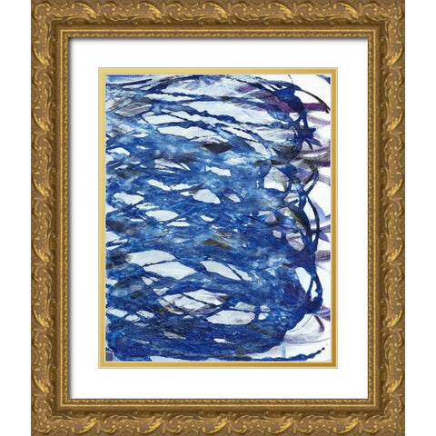 Blue Infinity I Gold Ornate Wood Framed Art Print with Double Matting by Fuchs, Jodi