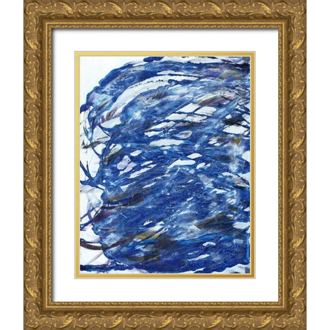 Blue Infinity II Gold Ornate Wood Framed Art Print with Double Matting by Fuchs, Jodi