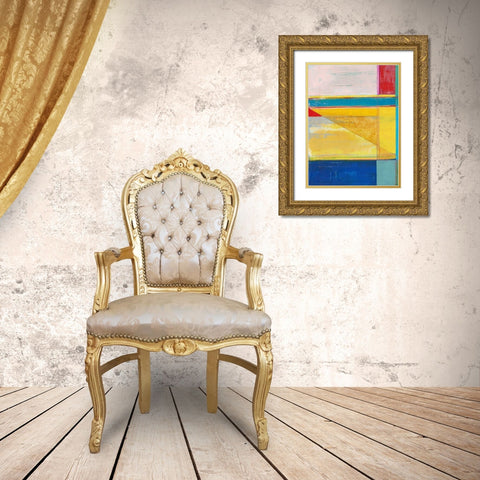 Colorful Geometrics I Gold Ornate Wood Framed Art Print with Double Matting by Fuchs, Jodi