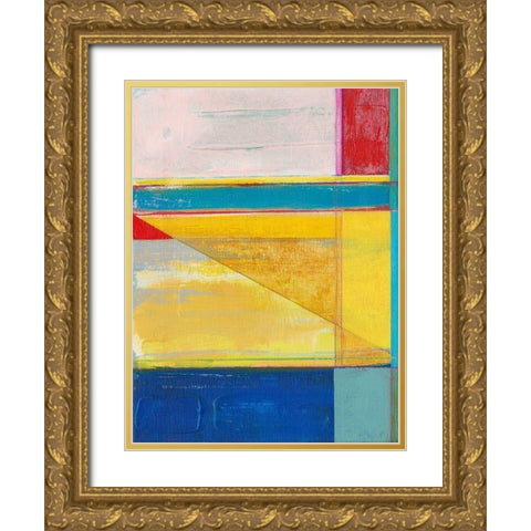 Colorful Geometrics I Gold Ornate Wood Framed Art Print with Double Matting by Fuchs, Jodi