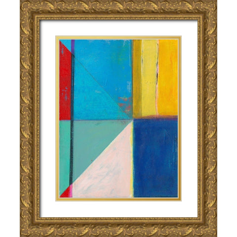 Colorful Geometrics II Gold Ornate Wood Framed Art Print with Double Matting by Fuchs, Jodi