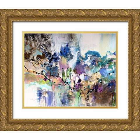 Rainbow Blue I Gold Ornate Wood Framed Art Print with Double Matting by Gardner, Jennifer