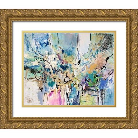 Rainbow Blue II Gold Ornate Wood Framed Art Print with Double Matting by Gardner, Jennifer