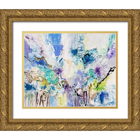 Rainbow Blue IV Gold Ornate Wood Framed Art Print with Double Matting by Gardner, Jennifer