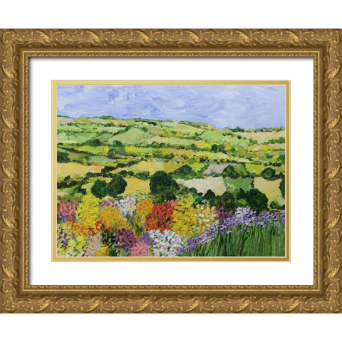 Garden on the Hilltop Gold Ornate Wood Framed Art Print with Double Matting by Friedlander, Allan