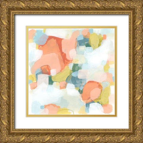 Mosaic Scatter II Gold Ornate Wood Framed Art Print with Double Matting by Vess, June Erica